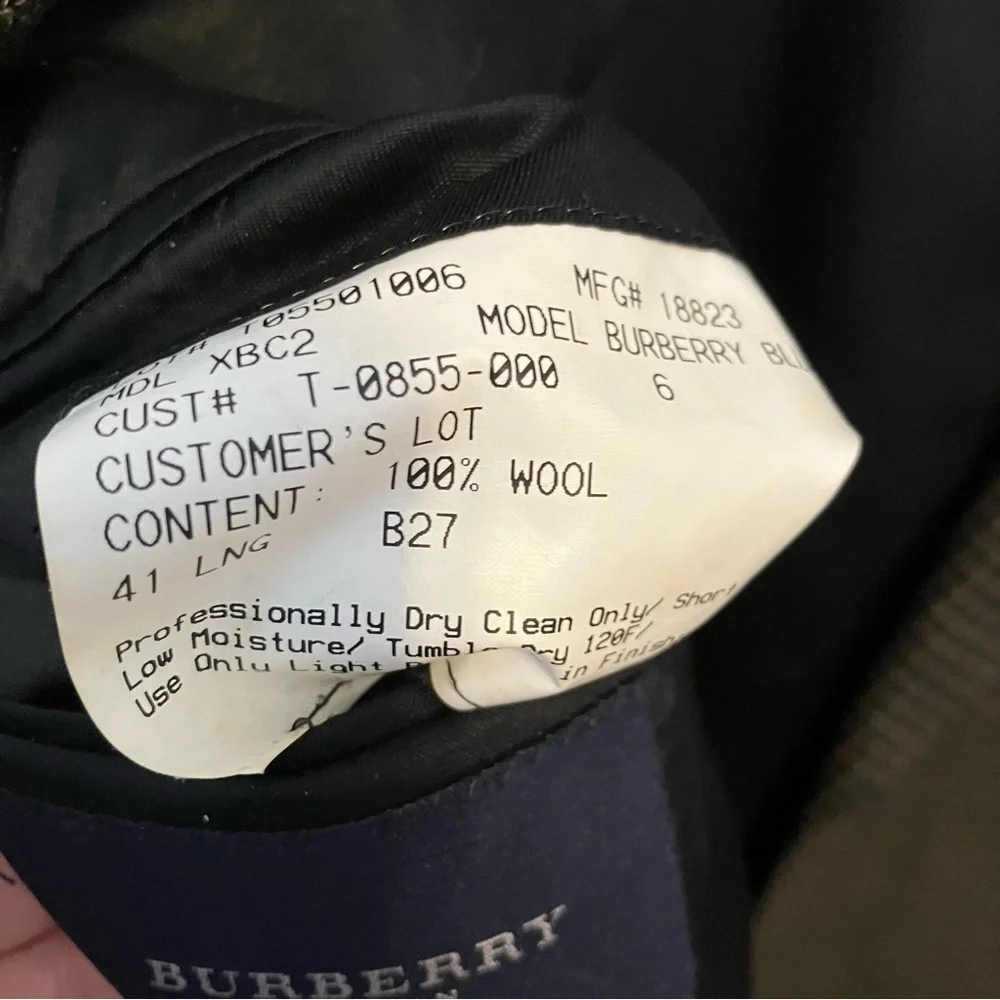 Burberrys’ Men's Wool Houndstooth Black Gray Suit Jacket Sport Coat Blazer 41L